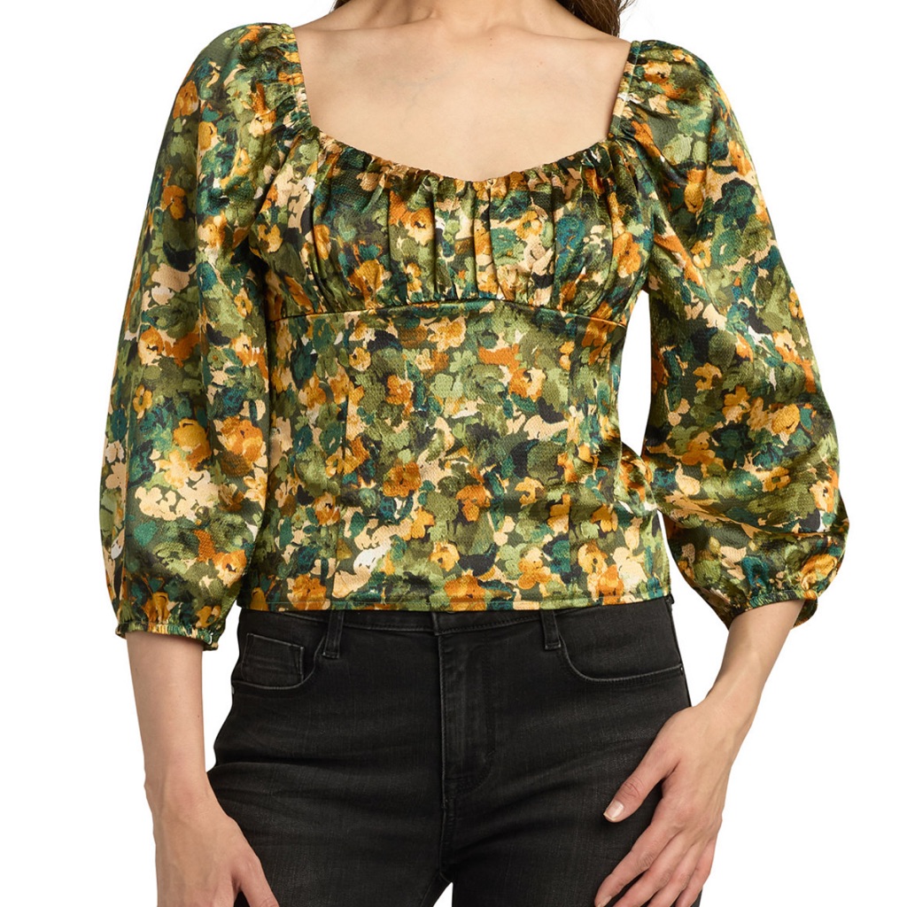 New Bcx Multicolor Floral Blouse New New